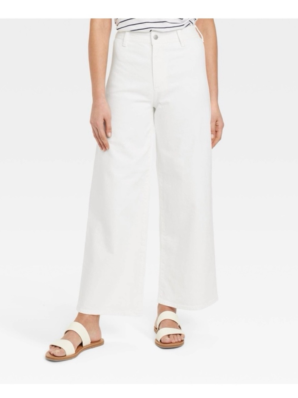 Women's High-Rise Sailor
Wide Leg Ankle Jeans - Universal Thread™ White 16: